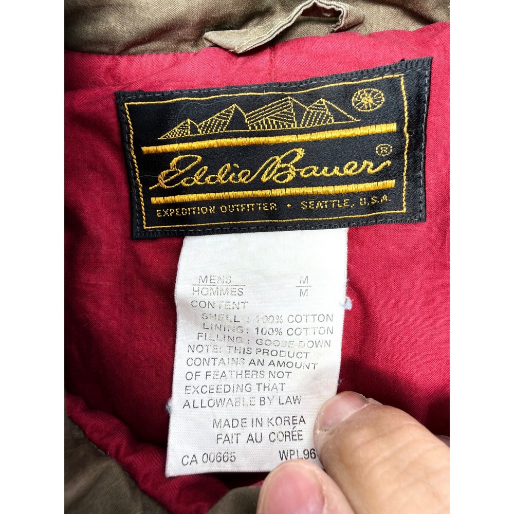 VTG Eddie Bauer Goose Down Puffer Vest Mens M Brown Cotton Shell Expedition - Picture 3 of 4